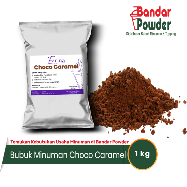 bubuk minuman Choco Caramel 1kg - Merek farina - serbuk minuman Cokelat premium dengan 20gr kamu bisa buat minuman enak