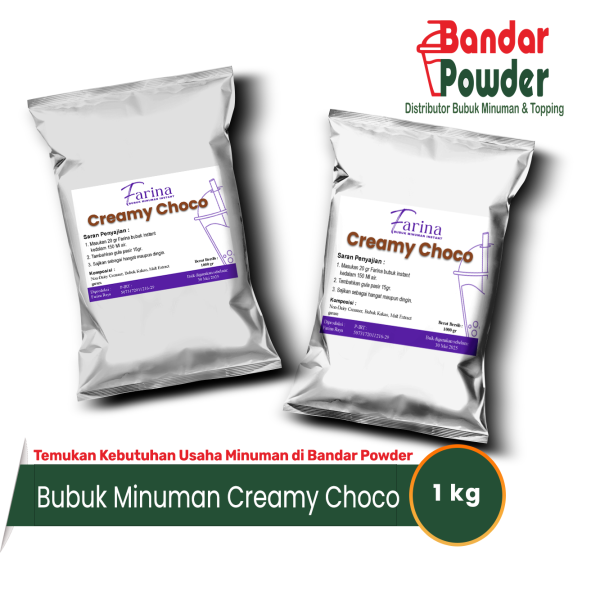 bubuk minuman Creamy Choco 1kg - Merek farina - serbuk minuman milo hanya dengan 20gr kamu bisa buat minuman enak