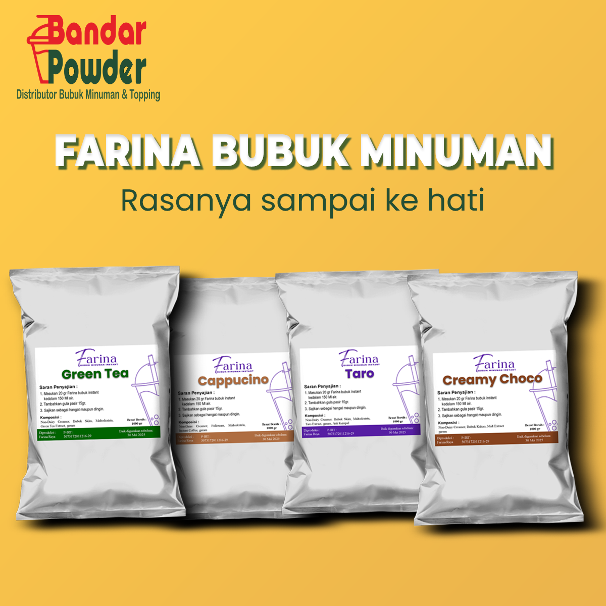 bubuk minuman premium 1kg - farina serbuk minuman instant powder - rasanya sampai ke hati