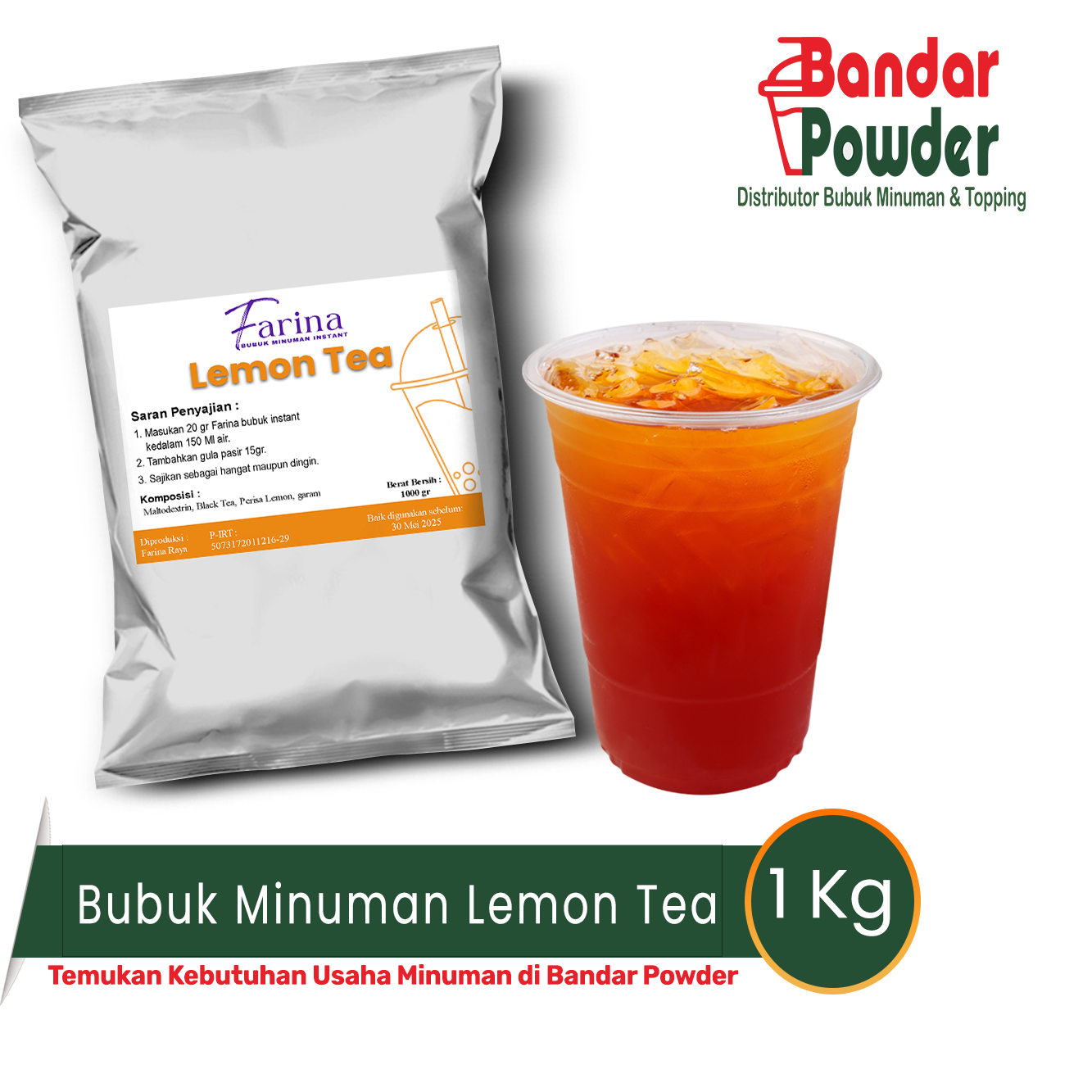 Jual Bubuk Minuman Lemon tea - farina serbuk minuman - temukan kebutuhan usaha minuman di bandar powder