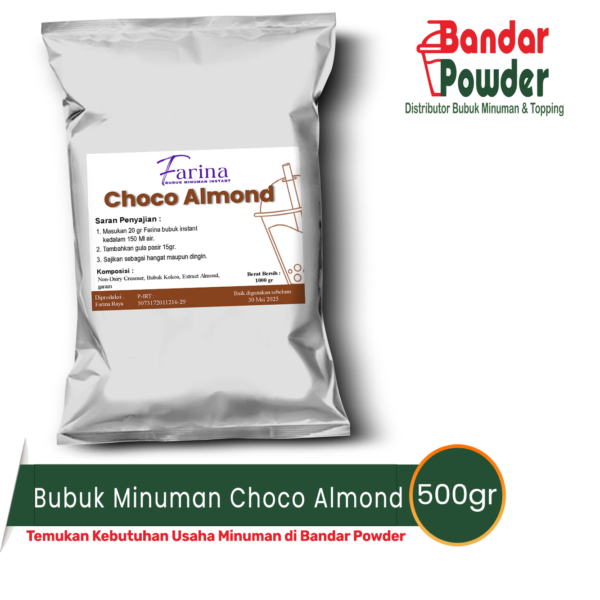 bubuk minuman Choco Almond 1kg - Merek farina - Farina serbuk minuman cokelat almond yang direkomendasikan untuk usaha minuman