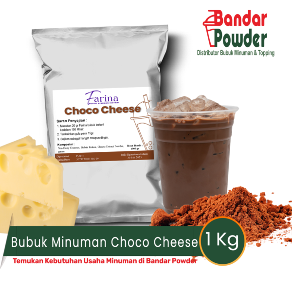 bubuk minuman Choco cheese 1kg - Merek farina - serbuk minuman yang enak dan murah hanya dengan 20gr kamu bisa buat minuman enak seperti barista