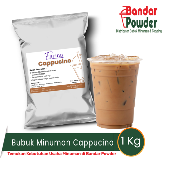 bubuk minuman cappucino 1kg - Merek Farina - serbuk minuman untuk usaha minuman yang paling laris di indonesia