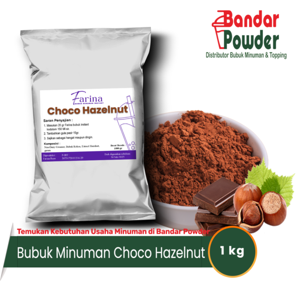 bubuk minuman choco hazelnut - merek farina - distributor bubuk minuman bandar powder