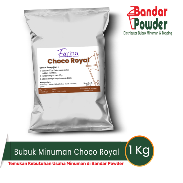 bubuk minuman choco royal 1kg - Merek farina - farina serbuk minuman cokelat yang direkomendasikan untuk usaha minuman