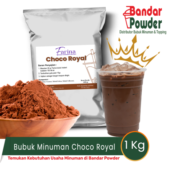 bubuk minuman choco royal 1kg - Merek farina - farina serbuk minuman yang direkomendasikan untuk usaha minuman