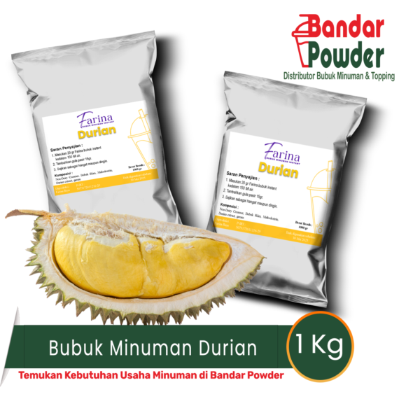 bubuk minuman durian 1kg - Merek Farina - serbuk minuman buah durian yang direkomendasikan untuk usaha minuman