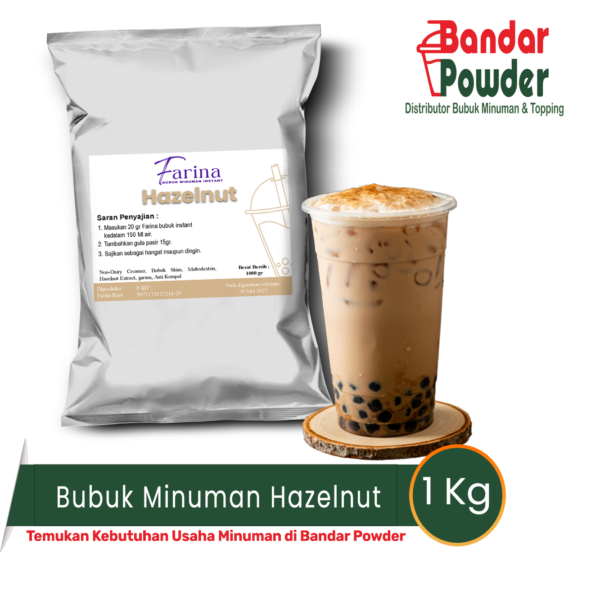 bubuk minuman hazelnut premium - Merek farina - supplier bubuk minuman bandar powder