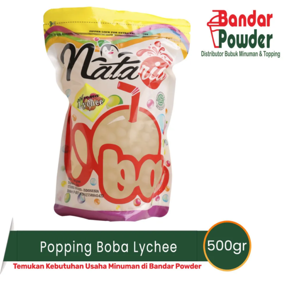 jual popping boba lychee merek nataria jelly - distributor popping boba indonesia - temukan kebutuhan usaha minuman di bandar powder