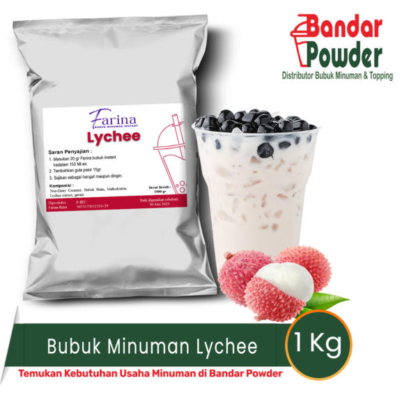 Jual bubuk minuman lychee premium - distributor bubuk minuman bandar powder