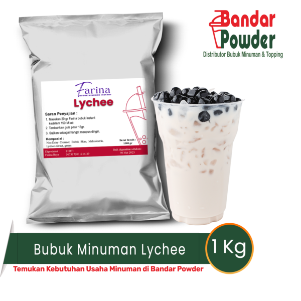 bubuk minuman lychee 1kg - Merek Farina - 20gr bubuk tanara kamu bisa buat minuman enak