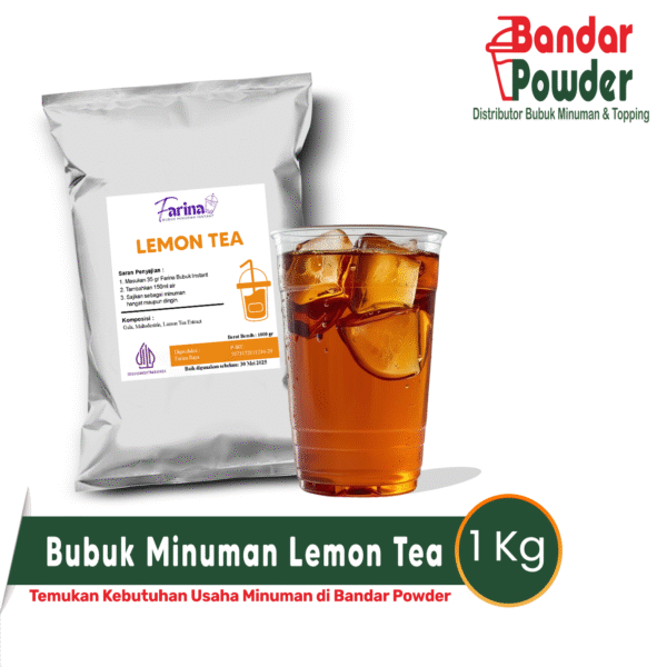 bubuk minuman lemon tea 1kg - Merek Farina - serbuk minuman lemontea premium - distributor bubuk minuman yang jual bubuk minuman